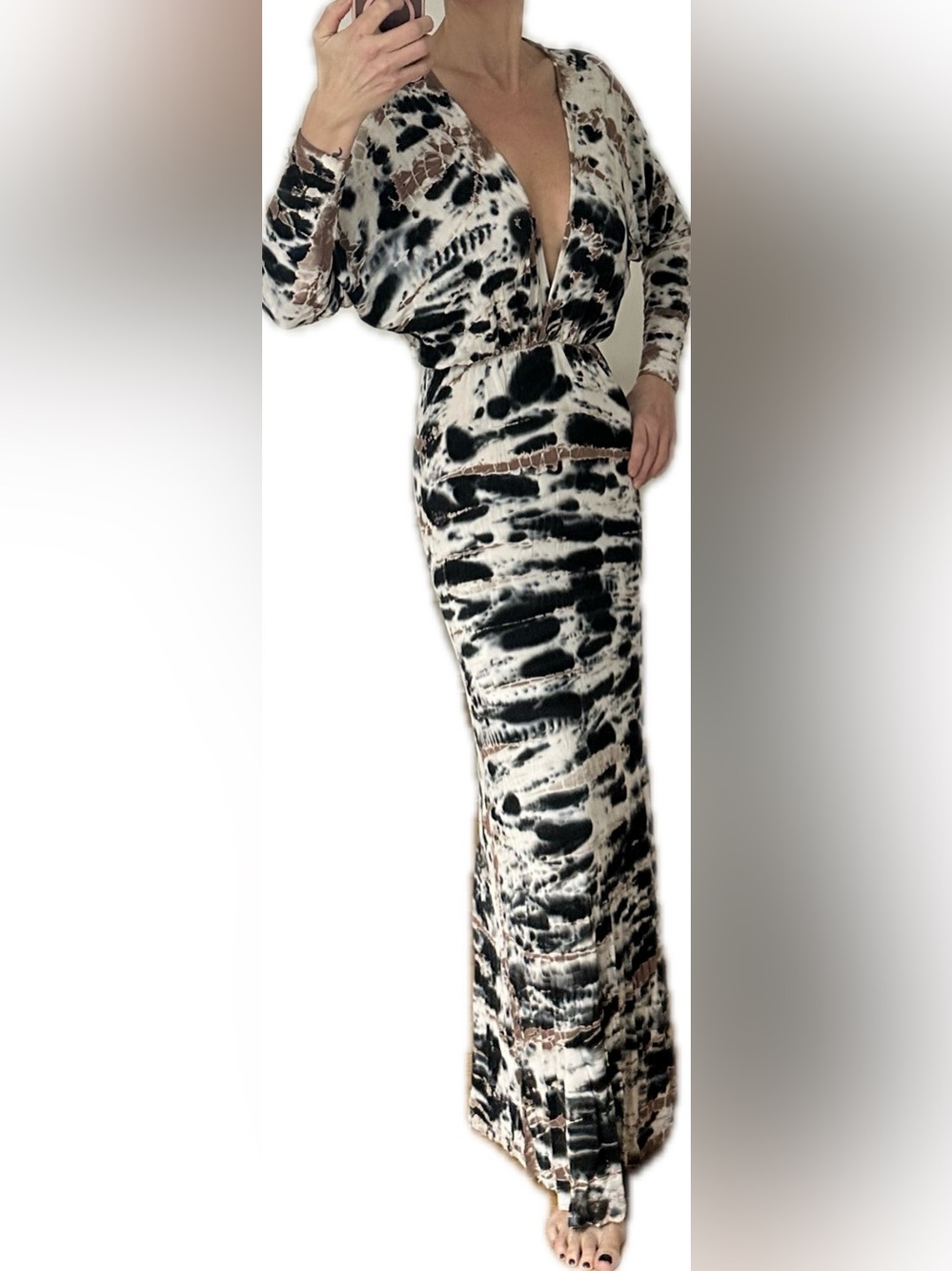Young Fabulous and Broke Tie-Dye V-Neck Maxi Dress